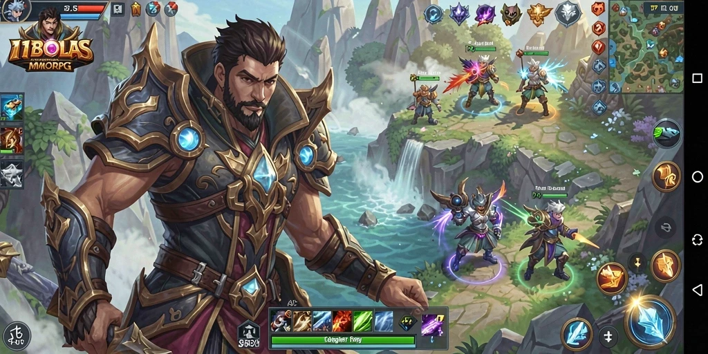 Screenshot gameplay 11BOLA menunjukkan pertarungan epik di dunia MMORPG.
