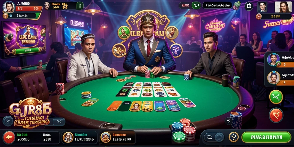 Tampilan gameplay Live Casino AJR88 yang memukau dan interaktif.
