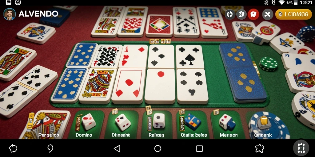 Tampilan gameplay seru ALVENDO yang menampilkan Domino.