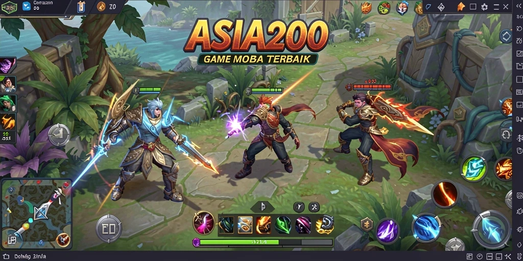 Tangkapan layar gameplay ASIA200 yang menunjukkan pertempuran seru antar tim.