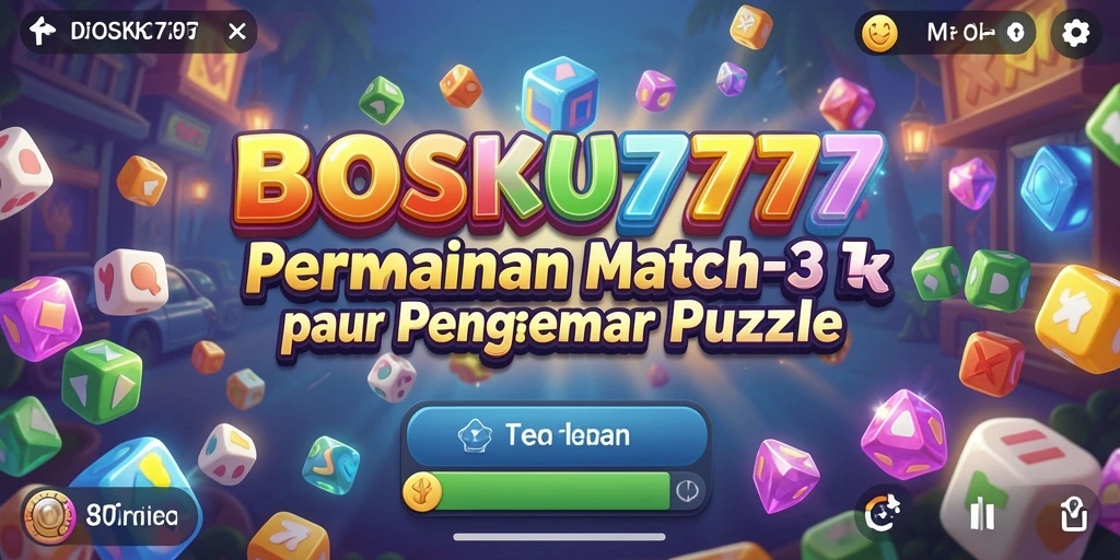 Tangkapan layar utama BOSKU777 menampilkan gameplay Match-3 yang menarik.