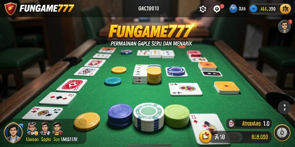 Tampilan gameplay FUNGAME777 yang menarik dengan suasana Gaple yang autentik.