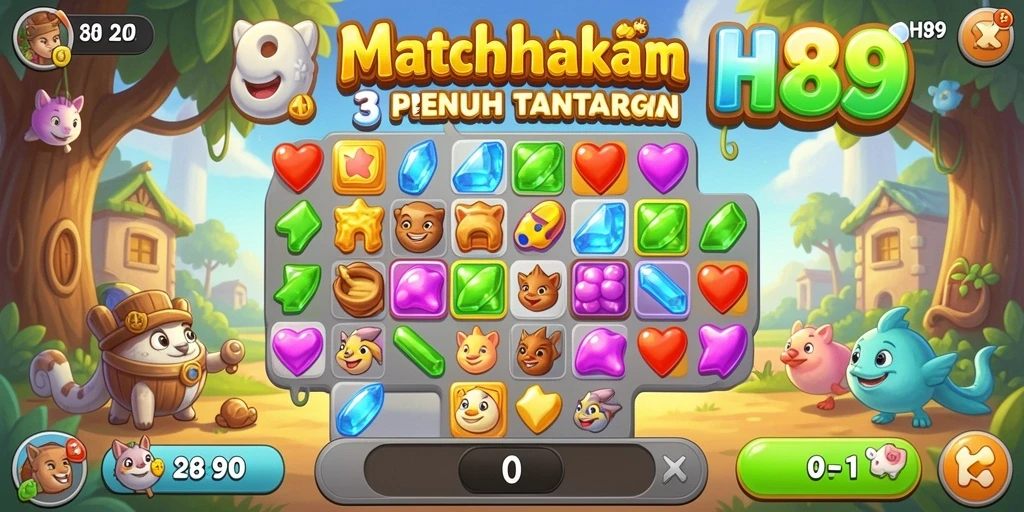 Tangkapan layar dari gameplay seru H89 yang penuh aksi Match-3.
