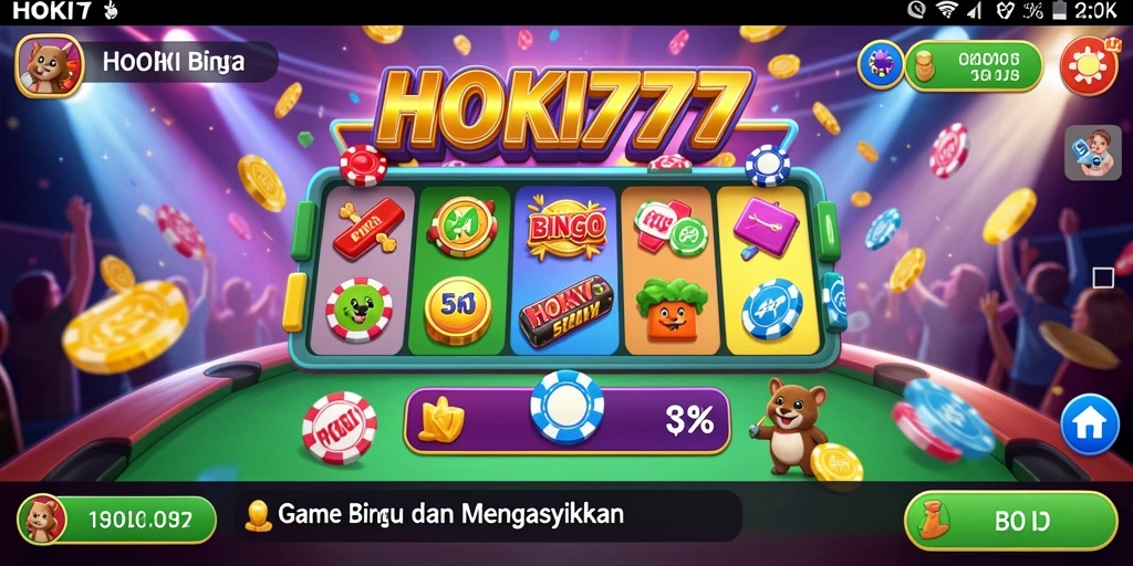 Tampilan permainan Bingo seru di HOKI777 dengan interaksi pemain.