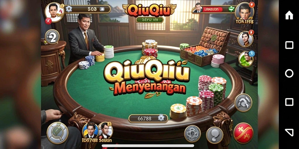 Tampilan utama gameplay QiuQiu di ID6788 dengan kartu mengesankan.