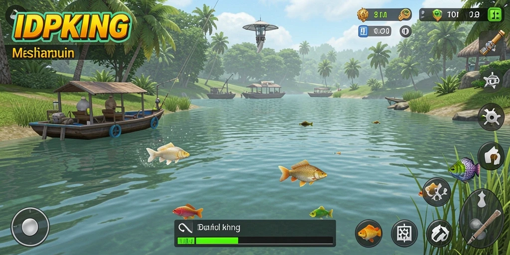 Tangkapan ikan besar dalam gameplay IDPKING yang menakjubkan.