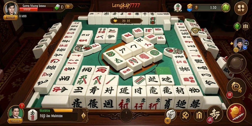 Tampilan gameplay Mahjong yang menarik dan menantang.