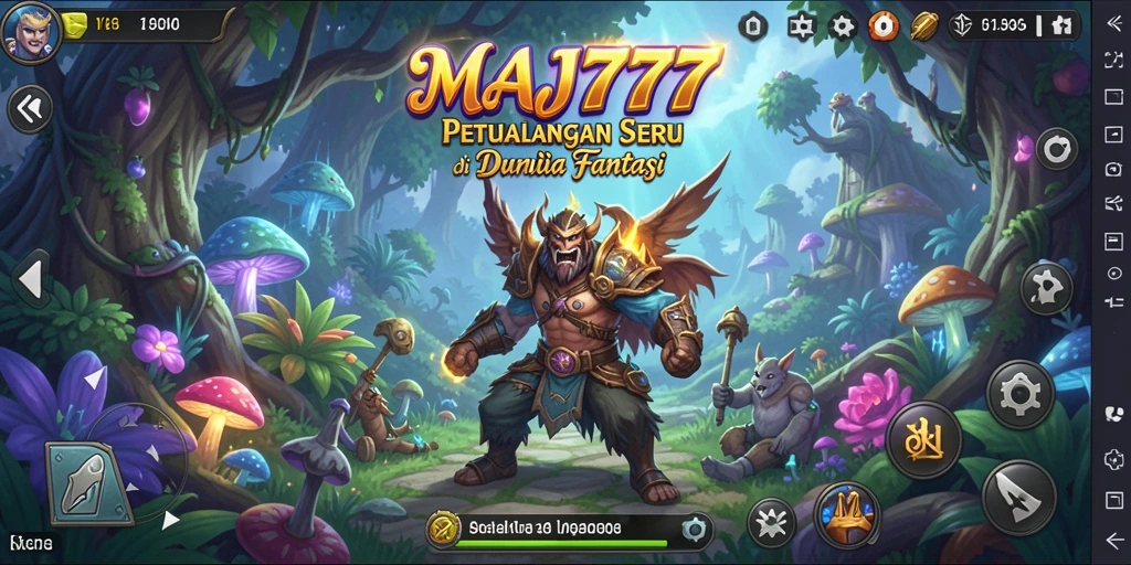 Screenshot utama MAJ777 menampilkan aksi petualangan seru di dunia fantastis.