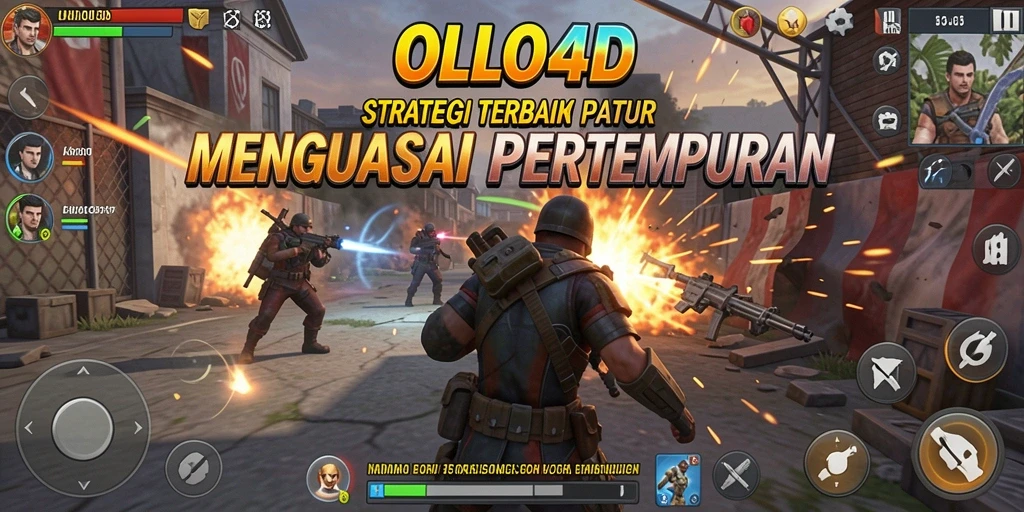 Screenshot OLLO4D menampilkan aksi pertempuran strategis yang intens.