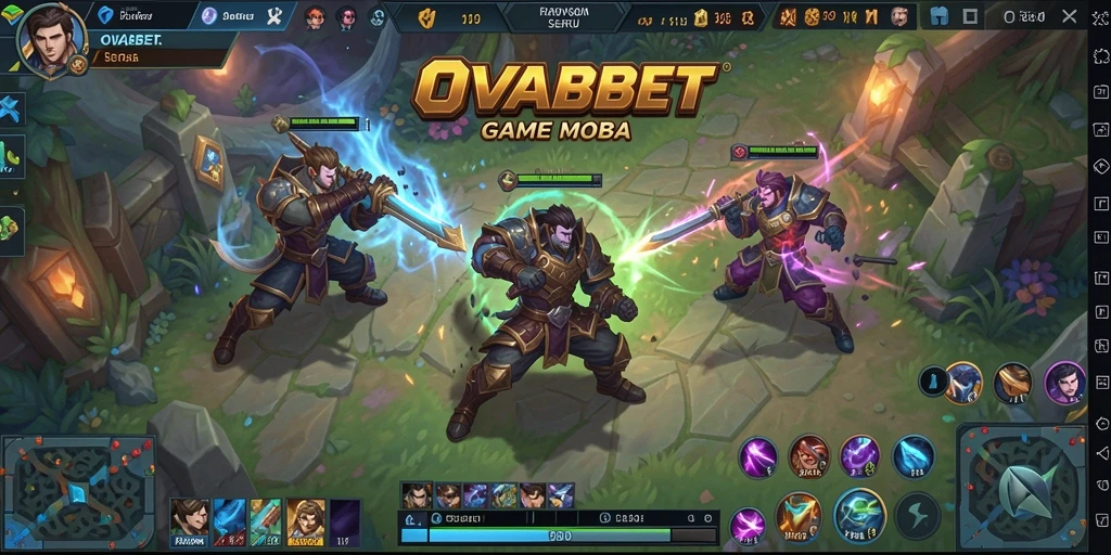 Tampilan seru gameplay MOBA di OVABET dengan strategi tim.