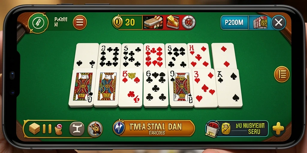 Tampilan screenshot P200M dengan gameplay Domino yang seru.