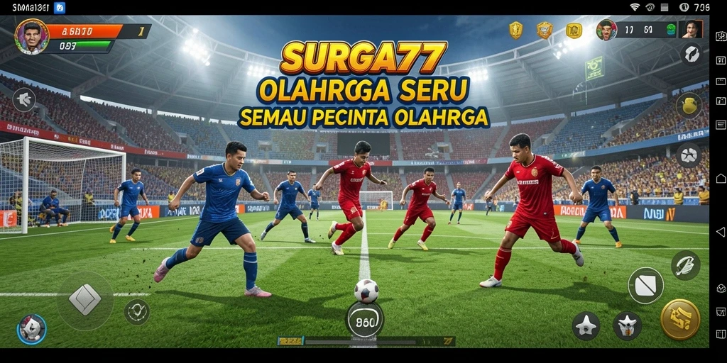 Screenshot SURGA77 menampilkan momen seru dalam pertandingan olahraga.