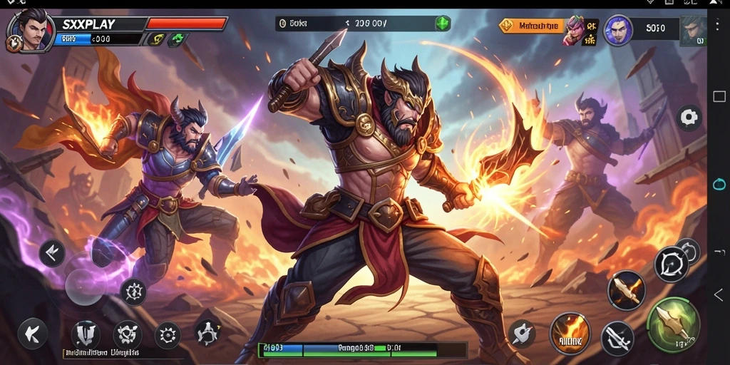 Tampilan gameplay SXXPLAY yang penuh aksi dan pertarungan mendebarkan.