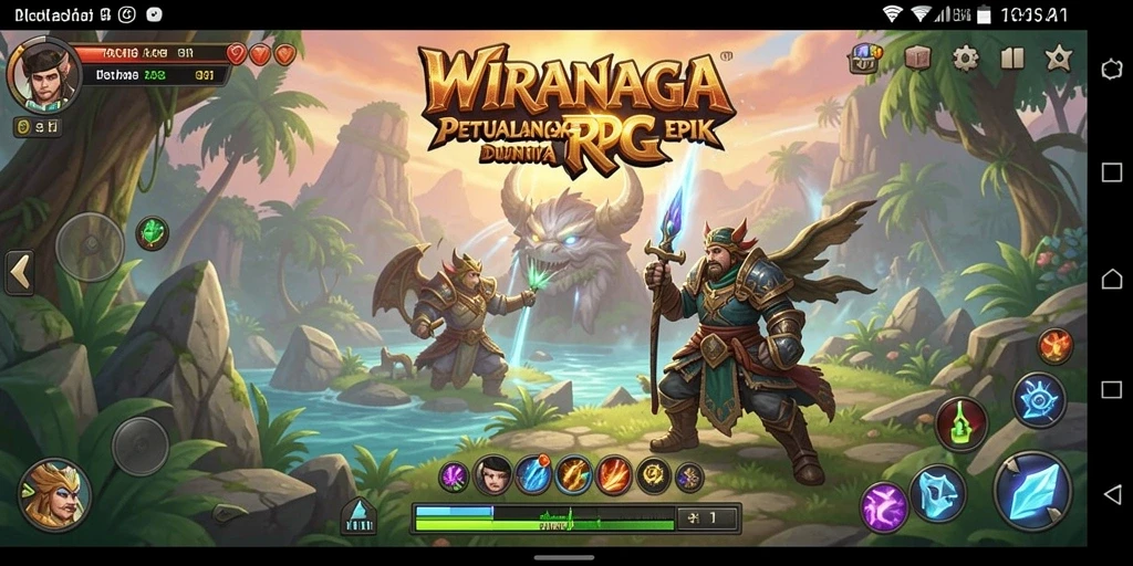 Tampilan gameplay WIRANAGA yang seru dan penuh aksi.